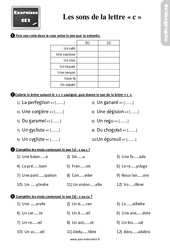 Les valeurs sonores de la lettre « c » - Ce2 - Exercices, révisions - PDF à imprimer