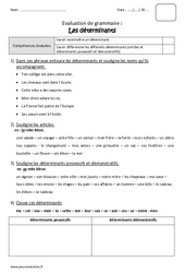 Déterminants - Ce2 - Bilan  - PDF à imprimer