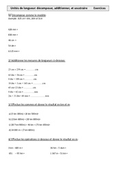 Unités de longueur - décomposer, additionner, et soustraire - Cm1 - Mesures - Cycle 3 - PDF à imprimer