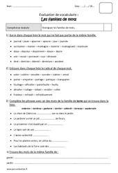 Familles de mots - Ce2 - Bilan - PDF à imprimer