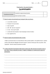 Ponctuation - Cm1 - Bilan avec le corrigé - PDF à imprimer