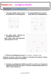 Le parallélogramme - 6ème - Révisions - Exercices avec correction sur les figures usuelles - PDF à imprimer
