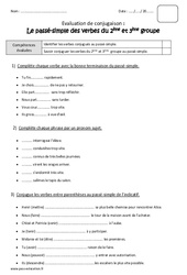 Passé simple - Verbes du 2ème et 3ème groupe - Cm1 - Bilan  - PDF à imprimer