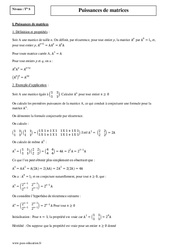 Puissances de matrices - Terminale - Cours - PDF à imprimer