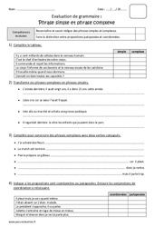 Phrase simple et phrase complexe - Cm2 - Bilan - PDF à imprimer