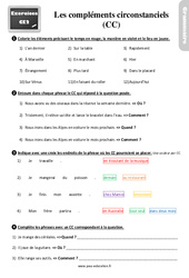 Les compléments circonstanciels au Ce2 - Exercices, révisions - PDF à imprimer