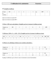 Utilisation de la calculatrice - Cm1 - Exercices - Calculs - Mathématiques - Cycle 3