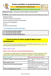 Droites parallèles et perpendiculaires - CM1 - CM2 - 6ème - SEGPA - EREA - Décrochage scolaire - PDF à imprimer