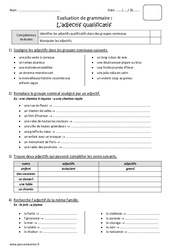 Adjectif qualificatif - Cm2 - Bilan - PDF à imprimer