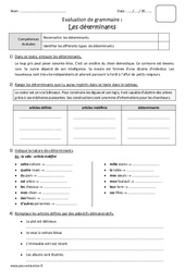 Déterminants - Cm2 - Bilan  - PDF à imprimer