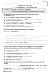 Compléments circonstanciels - Cm2 - Bilan - PDF à imprimer