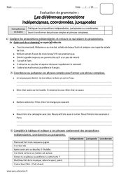Propositions indépendantes, coordonnées, juxtaposées - Cm2 - Bilan - PDF à imprimer