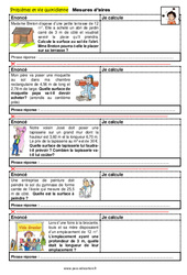 Mesures d’aires - CM1 - CM2 - 6ème - SEGPA - EREA - Problèmes et vie quotidienne - PDF à imprimer