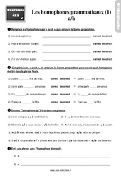Les homophones grammaticaux a / à - Ce2 - Exercices, révisions - PDF à imprimer