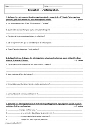 Interrogation - 5ème - Contrôle avec le corrigé - PDF à imprimer