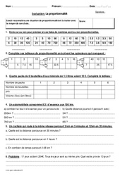 Proportionnalité - Cm2 - Bilan  - PDF à imprimer