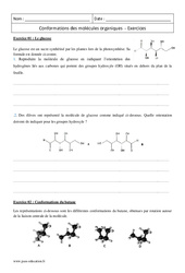 Molécules organiques - Terminale - Exercices sur les conformations - PDF à imprimer