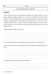 Environnement - Eau - Terminale - Exercices - PDF à imprimer