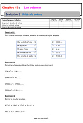Unités de volume - 6ème - Evaluation avec la correction - PDF à imprimer