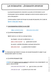 Exclamatives – Exclamation sentences - 3ème - Cours - PDF à imprimer