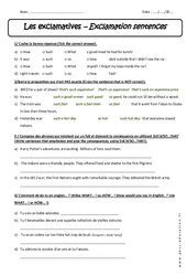 Exclamatives - 3ème - Exercices corrigés - PDF à imprimer