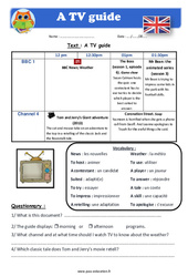 A TV guide - Cm1 - Cm2 - Anglais - Lecture - Level 4 - PDF à imprimer