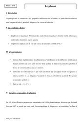 Photon - Terminale - Cours - PDF à imprimer