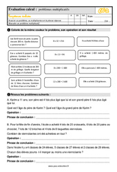 Problèmes multiplicatifs au Ce2 - Evaluation - PDF à imprimer