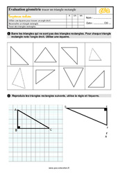Tracer un triangle rectangle au Ce2 - Évaluation, bilan - PDF à imprimer
