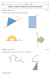Symétrie axiale - 6ème - Evaluation à imprimer