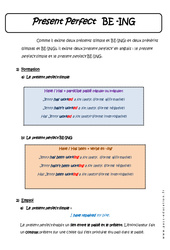 Present Perfect - BE -ING - 3ème - Cours - PDF à imprimer