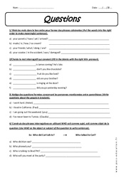 Questions - 3ème - Révisions - Anglais - PDF à imprimer