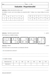 Proportionnalité - 5ème - Contrôle  - PDF à imprimer