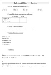Division à 2 chiffres  - Cm2 - Exercices - Calculs - Cycle 3
