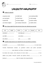 Adjectifs qualificatifs - Ce1 - Exercices  - PDF à imprimer