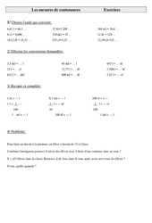 Mesures de contenances – Cm2 – Exercices – Mesures – Cycle 3 - PDF à imprimer