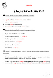 Adjectif qualificatif - Ce2 - Exercices - PDF à imprimer