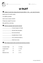 Sujet - Exercices  - Ce1 - PDF à imprimer