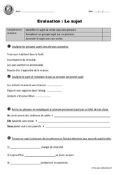 Sujet - Ce1 - Evaluation avec le corrigé - PDF à imprimer