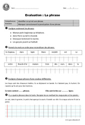 Phrase - Ce1 - Evaluation - Bilan - PDF à imprimer