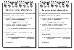 Phrase - Cm1 - Leçon - Phrase simple et complexe - PDF gratuit à imprimer
