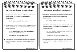 Phrase simple et complexe - Cm2 - Leçon