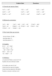 Unités d'aire – Cm2 – Exercices – Mesures – Cycle 3 - PDF à imprimer