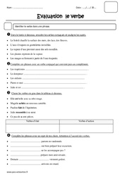 Verbe - Ce2 - Evaluation - Bilan - PDF à imprimer