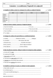 Conditionnel - Subjonctif - Impératif - 4ème - Evaluation - PDF à imprimer