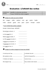 Infinitif - Ce1 - Evaluation - Bilan - PDF à imprimer