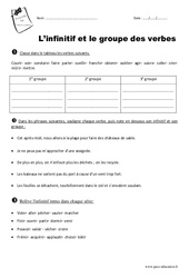 Infinitif - Groupe des verbes - Cm2 - Exercices - PDF à imprimer