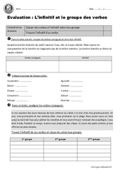 Infinitif - Groupe des verbes - Cm2 - Evaluation - Bilan - PDF à imprimer