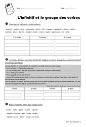 Infinitif - Groupe des verbes - Cm1 - Exercices - PDF à imprimer
