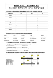 Exercices de conjugaison pour le cm2 cycle3: Exercices sur la conjugaison au présent de l'indicatif des verbes du 3e groupe